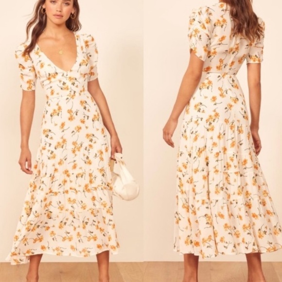 Reformation Dresses & Skirts - Reformation Cosa floral v neck midi dress